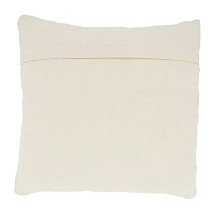 Fennco Styles Woven Textured with Diamond Design Decorative Throw Pillow Cover 18" W x 18" L - Ivory Square Cushion Case for Home, Couch, Bedroom, Living Room and Office Décor