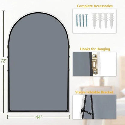 MELOMOIR Oversized Floor Mirror, Free Standing Leaning or Hanging, Suitable for Bedroom Living Room Home Gym Cloakroom, Thin Aluminum Frame, Tempered Glass, White