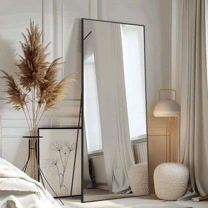 MELOMOIR Oversized Arched Floor Mirror – 76"/82" Full Length Black Mirror
