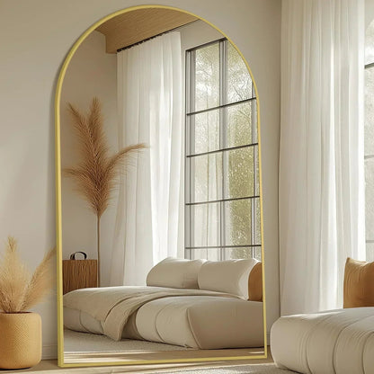 MELOMOIR Oversized Arched Floor Mirror – 76"/82" Full Length Black Mirror
