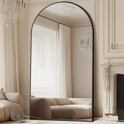 MELOMOIR Oversized Arched Floor Mirror – 76"/82" Full Length Black Mirror