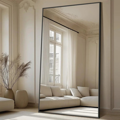 MELOMOIR Oversized Arched Floor Mirror – 76"/82" Full Length Black Mirror