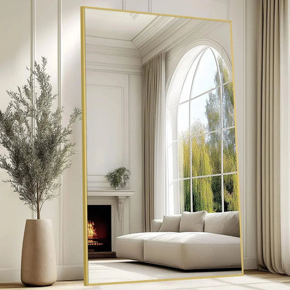 MELOMOIR Oversized Arched Floor Mirror – 76"/82" Full Length Black Mirror