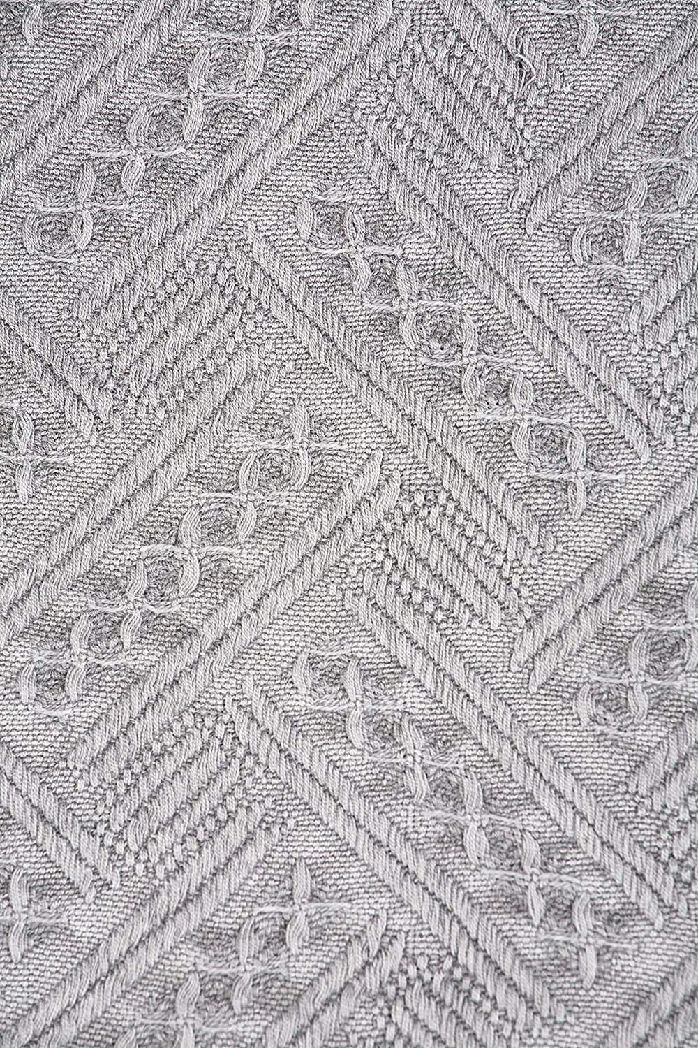 Kasentex Lightweight Cotton Throw Blanket - Soft Decorative Blanket for Sofa or Bed