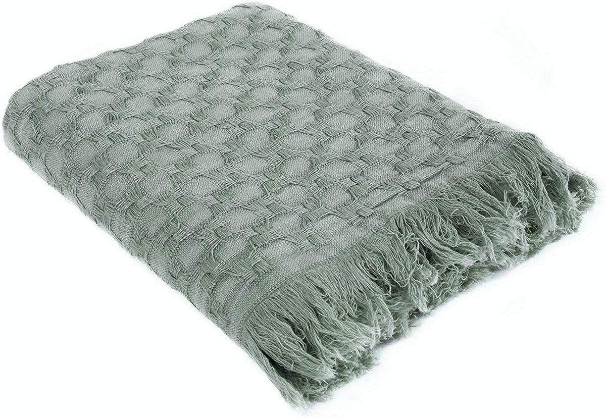 Kasentex Lightweight Cotton Throw Blanket - Soft Decorative Blanket for Sofa or Bed